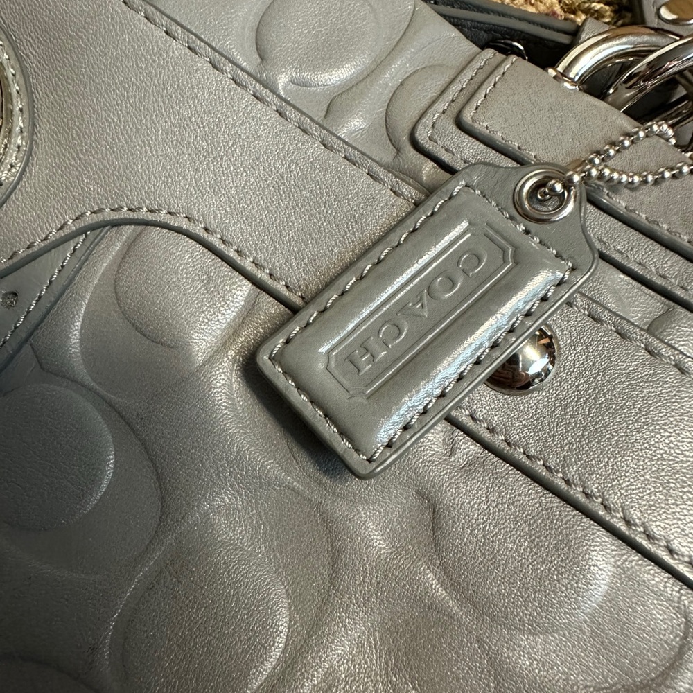 COACH Gray Leather PENELOPE Signature C Embossed Satchel Handbag #16577 - Picture 7 of 7